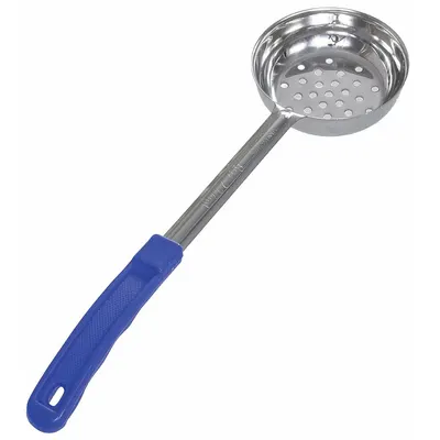 CRESTWARE Portion Controller: 8 oz Capacity, Stainless Steel, Perforated, Blue - Portion Control Spoons