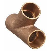 Cast bronze sweat tee with three 3/4 in CTS cup ends for soldered connections. Used to branch or join copper tubing in plumbing, HVAC, and industrial piping systems