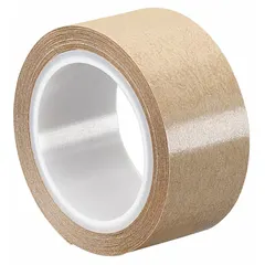 3M 465 is a permanent-bond acrylic transfer tape with a 2-mil thickness on a transparent Kraft Paper liner. Supplied as a 4-pack of 2-inch-wide by 5-yard-long rolls, it is used for bonding plastics, foams, and metals in industrial assembly, signage, and packaging applications.