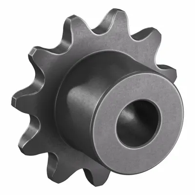 TSUBAKI Sprocket: One-Sided Hub, For Single Strands, 25, 11 Teeth, 0.87 in Pitch Dia - Size 25 Plain-Bore Roller Chain Sprockets