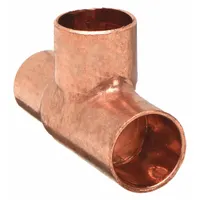 NIBCO Sweat Fitting Tee: 1/2 in CTS x 1/2 in Pipe x 1/2 in CTS, Cup x FTG x Cup, Wrot Copper (MPN 6112-1/2)