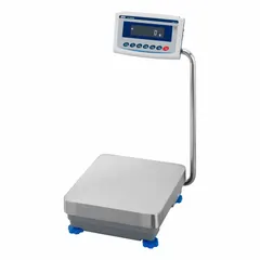 Column-mounted industrial balance with 1 g readability and weighing in tl units. Features IP65 washdown protection and RS-232 connectivity for data transfer. Suitable for general industrial weighing tasks requiring resistance to water and dust.