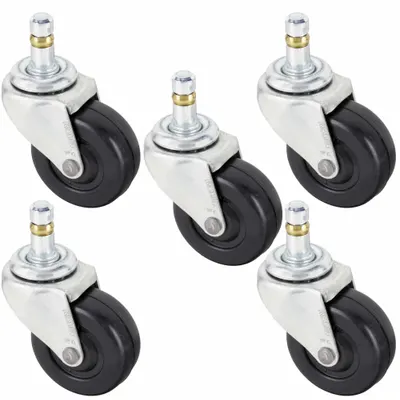BEVCO Stem Caster Kit: Swivel, No Brake, 2 in Wheel Dia., 7/8 in Wheel Wd, 2 in Mounting Ht - Friction-Ring Stem Caster Kits for Furniture & Office Equipment