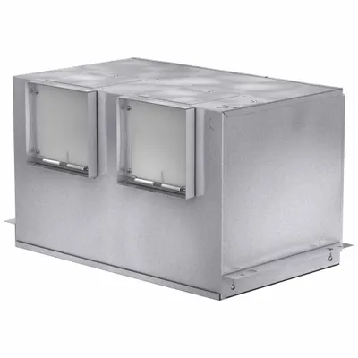 Dayton In-Line Ceiling Exhaust Fan: 875 cfm @ 0.100 in SP, Square Duct, 8 in x 8 in - Rectangular Duct Inline Cabinet Fans