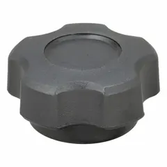 This 5-arm knob features a plastic body with a steel thread insert and a 3/8"-16 threaded hole. With a 1.72 in diameter, it provides a secure grip for manual adjustment, clamping, or positioning on industrial machinery and equipment.