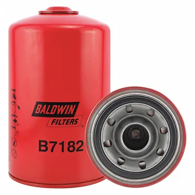 BALDWIN FILTERS Oil Filter: B7182, 1 1/2"-16 Thread Size, 8 7/8 in Overall Ht - Spin-On Oil Filters