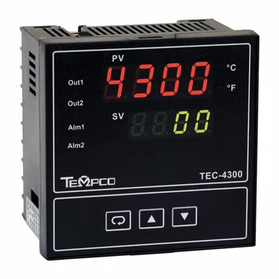 TEMPCO Temperature Controller: TEC-4300, 1/4 DIN Size, Universal, PID, 90 to 264V AC - Temperature Controllers