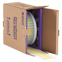 Polyolefin sleeve label in yellow matte finish, measuring 3/16 in x 2 in. Designed for wire gauges from 10 AWG to 20 AWG. Compatible with i7100 printer series for on-demand wire identification and marking in panel building, electrical maintenance, and industrial cable labeling