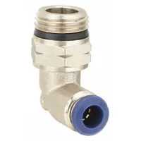 AIGNEP USA Push-Fit Elbow Fitting: 5/16 in OD x 1/8 in Pipe Size, Brass, Silver, 5 PK (MPN 87110-05-02)