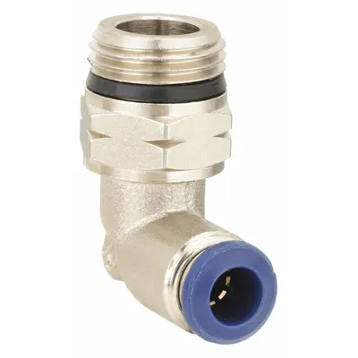 AIGNEP USA Nickel-Plated Brass Tube Fitting, 1/8-27 Thread, 5/16 in OD, 5 PK - Nickel-Plated Brass Tube Fittings