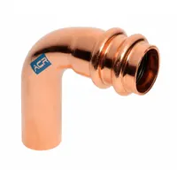 STREAMLINE Crimp Elbow Fitting: 90° Elbow, 3/8 in CTS x 3/8 in CTS x 3/8 in CTS size, No Center Stop (MPN RP02809)