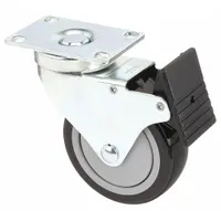 Swivel Caster: 10 Series/15 Series, Polyurethane/Steel, 4 in Wheel Dia, Drop-In, Double, Adj (MPN 2333)