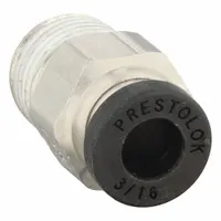 PARKER Push-Fit Fitting: 3/16 in OD x 1/8 in Pipe Size, Push-to-Connect x MNPTF, Brass, Silver (MPN W68PLP-3-2)