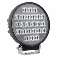 This GROTE LED floodlight features a black housing, bracket mount, and blunt cut wires for electrical connection. It provides flood-pattern illumination suitable for vehicle work areas. Typical applications include service and utility vehicles where auxiliary lighting is needed for loading or maintenance tasks