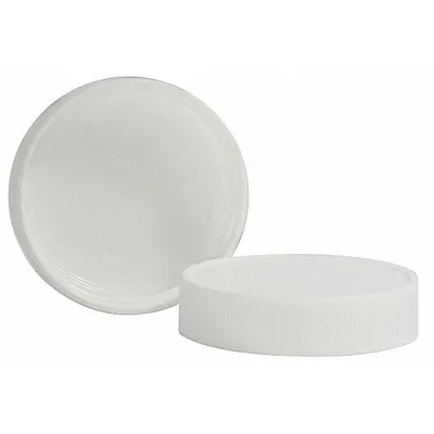 QORPAK Cap: 58 mm Dia, White, Polypropylene, Unlined, 58-400 mm Screw Closure Size - Screw On Caps