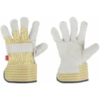 BDG Leather Gloves: Universal ( 9 ), Premium, Work Glove, Cowhide, Wing Thumb, Safety Cuff, 1 PR (MPN 40-9-173PP)