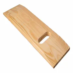 This wood transfer board from DMI measures 24 inches in length, 3/4 inch in width, and 8 inches in height. It is designed for patient transfer applications, such as moving individuals between beds, stretchers, or other surfaces in healthcare settings.