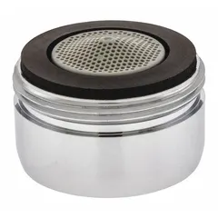 This brass laminar flow outlet has a chrome finish and a male 15/16"-27 connection. It delivers a clear, non-splashing stream at 1.5 gpm. Suitable for faucets in commercial and institutional settings where water conservation and hygiene are important.