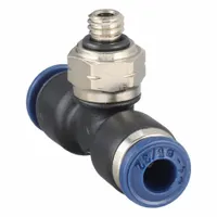 AIGNEP USA Push-Fit Tee Fitting: 5/32 in OD x 5/32 in OD x 5/16 in Pipe Size, Nylon, Black (MPN 85210-53-32)