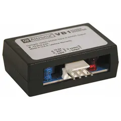 This power conversion module accepts 12/24V DC input and provides a regulated 24V DC output at 0.75A. Housed in a plastic enclosure, it is used in control panels, security systems, and automation equipment to stabilize fluctuating or dual-voltage DC sources.