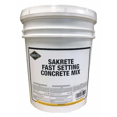 SAKRETE Concrete Mix: Fast Setting, 50 lb Container Size, Pail - High-Performance Concrete Mix