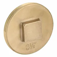 OATEY Plug: Plug, 3 1/2 in Fitting Pipe Size, NPT Threaded, Brass, 10 psi, Square Drive (MPN 42373)