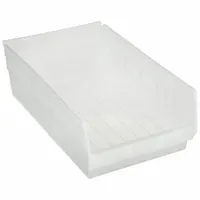 QUANTUM STORAGE SYSTEMS Shelf Bin: 17 7/8 in Overall Lg, 11 1/8 in x 6 in, Clear, Nesting Capable (MPN QSB210CL)