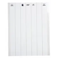 White polyester wraparound label measuring 3/8 in x 1 in, designed for wire gauges from 6 AWG to 0 AWG. Used for permanent identification of wires and cables in electrical panels, machinery, and control systems