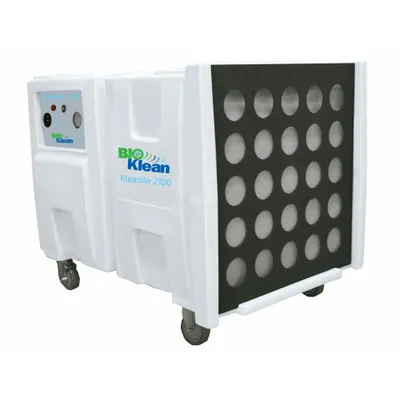 BIOKLEAN Air Scrubber: Polyethylene, Negative Air Pressure/Particulate Filtration - Heavy-Duty Steel Negative Air Machines