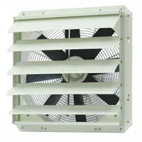 Exhaust Fan: 20 in Blade, 1 Speed, 1/3 hp, Totally Enclosed Air Over, 3,800 cfm, 115V AC, 1 ph
