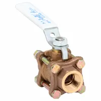 APOLLO Manual Two-Way Ball Valve: 1/2 in Size, Bronze, Straight, FNPT x FNPT, Full Port Ball Port (MPN 82LF14301)