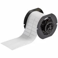 This thermal transfer precut label roll from Brady features a permanent acrylic adhesive and halogen-free material, making it suitable for industrial asset identification, cable marking, and component labeling. Each roll contains 3,500 labels measuring 1/2 in x 1 1/2 in, and is compatible with the i5300 printer series.