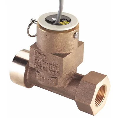IMPELLER Electronic Flowmeter: Metallic Tee Type Flow Sensor, Water, Paddlewheel - Inline Paddlewheel Flowmeters w/ Remote Output for Water