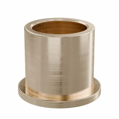 OILITE Flanged Sleeve Bearing: Bronze, SAE 841, 14 mm Bore, 18 mm OD, 18 mm Lg - Lubricated General Purpose Metallic Flanged Sleeve Bearings