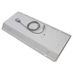 Pre-wired LED light fixture, 4 ft x 2 ft, with 9 ft conduit for modular connections. Includes fixture only; no cover plate. Compatible with Porta-King Modular In-Plant Offices.