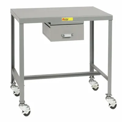 LITTLE GIANT Work Table: Fixed Ht, Steel, 36 in x 24 in - Steel-Top Mobile Worktables