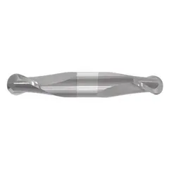This double-end carbide ball end mill features a TiCN coating and two flutes. With a 7/16" mill diameter and 9/16" length of cut, it is suited for contouring, slotting, and profiling in mold and die work and general machining.