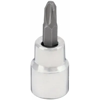WESTWARD Socket Bit: 3/8 in Drive Size, Phillips Tip, #3 Tip Size, 1 13/16 in Overall Lg - Phillips Bit Sockets
