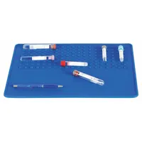 Ribbed Mat: Silicone, 14 7/8 in Overall Lg, 12 in Overall Wd, 1/10 in Thick, Blue, 1 Sheets (MPN 120747)