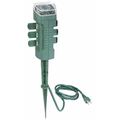 OEM Programable Outdoor Power Stake: 6 ft Lg - Extension Cords with Power Stakes