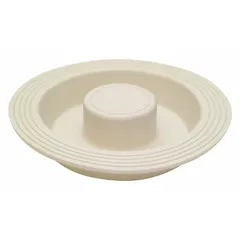 APPROVED VENDOR Drain Stopper, Rubber, White, Push and Pull, 4 1/8 in Overall Dia