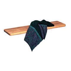 Laminated maple top with natural lacquer finish, measuring 7 ft by 9 1/2 in and 1 1/4 in thick. Designed for use as a bench top in locker rooms, providing a smooth surface for seating or changing areas.