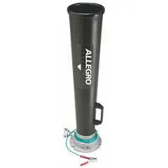 Pneumatic venturi blower for high-volume air movement in ventilation, fume extraction, and cooling applications. Delivers 2,280 cfm total air flow at 40 psig with a 1 in NPT air inlet. Includes cone for directed airflow. Suitable for confined-space work and general plant air circulation.