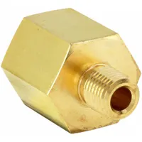 PARKER Metal Pipe Straight: Straight, Brass, 3/8 in x 1/8 in, 3,500 psi, 1 1/4 in Lg (MPN 6-2 RA-B)