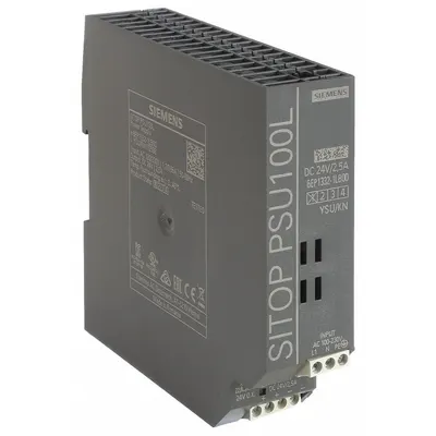 SIEMENS DC Power Supply: DIN Rail, 60 W Output Power - Rated, 2.5 A Current - Output - DIN Rail Mount DC Power Supplies
