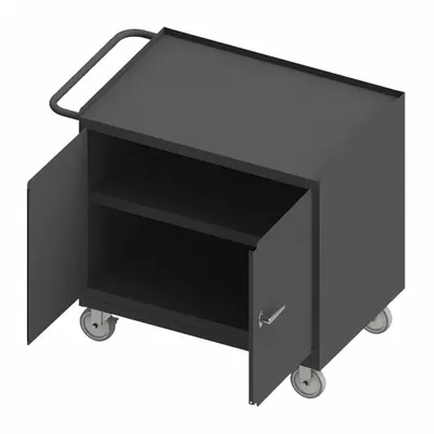 DURHAM MFG Mobile Cabinet Workbench: 36 in x 24 in, Steel, 1,200 lb Overall Load Capacity - Mobile Cabinet Benches with Shelves