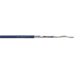 Shielded continuous flexing bus drop cable for CAN-Bus systems. Features (2) pair 20 AWG conductors with TPR insulation. Minimum bend radius factor of 5 x OD for fixed installation and 8 x OD for flexible applications. Suitable for use in cable carriers and moving applications in industrial automation.