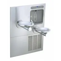 ELKAY Bottle Fill Station,Rfrigeratd,Filtrd,SS: In-Wall, Push Button/Touchless Sensor, Silver (MPN LZWS-LRPBM28K)