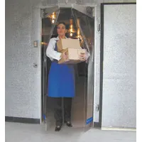 Swinging Door: PVC, 2 Doors, Clear, 5 ft Door Wd, 8 ft Door Ht, Window Included, PVC, PVC, Zinc (MPN 999-00101)