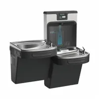ELKAY Bi-Level Drinking Fountain with Bottle Filler: On-Wall, 8 gph @ 50°F, Stainless Steel, Black (MPN LZSTL8WSMP-W1)